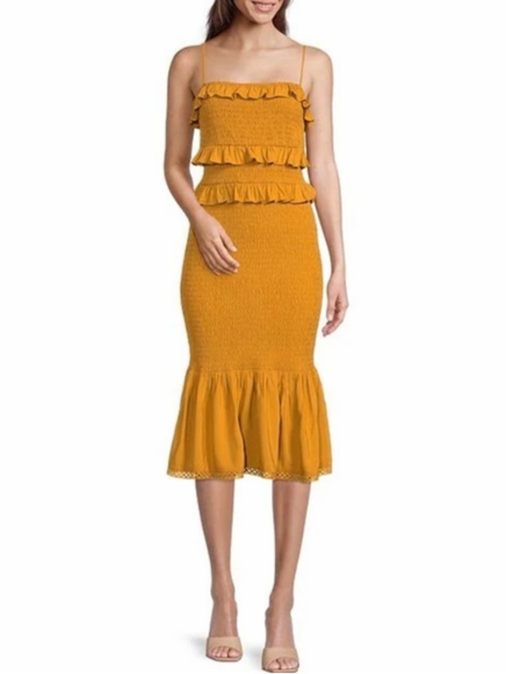 ANTONIO MELANI Mustard Midi Dress